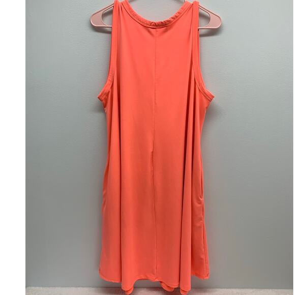 Rae Mode Plus Size 1XL Tank Dress Stretch Swing Sleeveless Neon Orange Womens - Picture 2 of 8